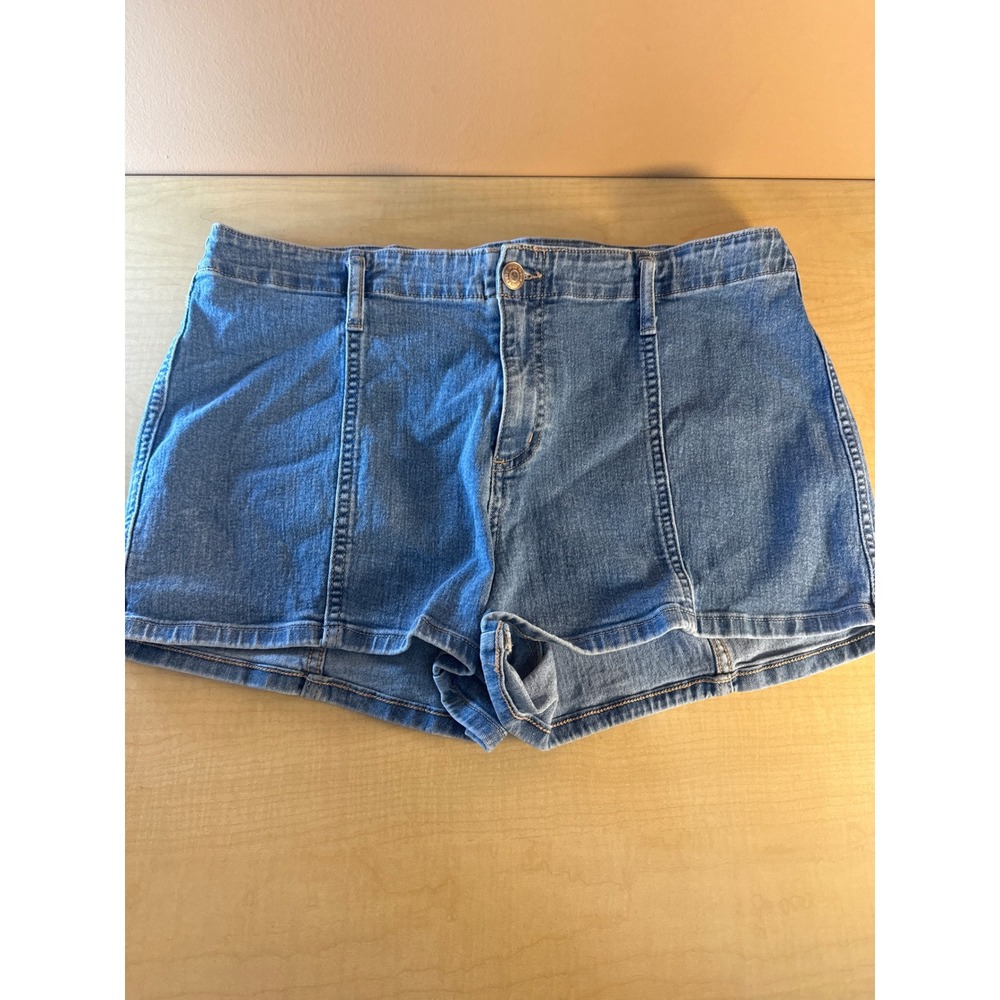 Wild Fable Womens Super High Rise Denim Shorts Blue‎ Seamed Jean Shorts Size 14